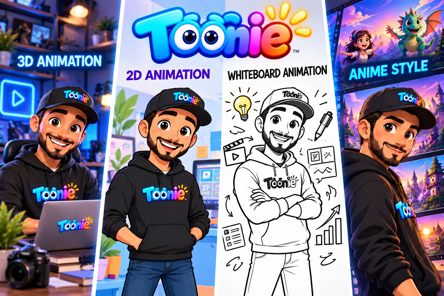 Toonie animation styles showcase
