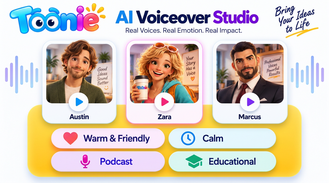 AI Voice Studio interface for voice cloning and narration